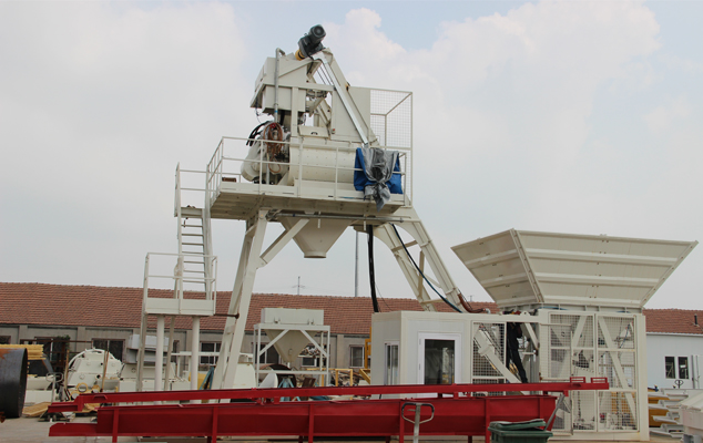 40m3/h Mobile concrete mixing plant MBP10