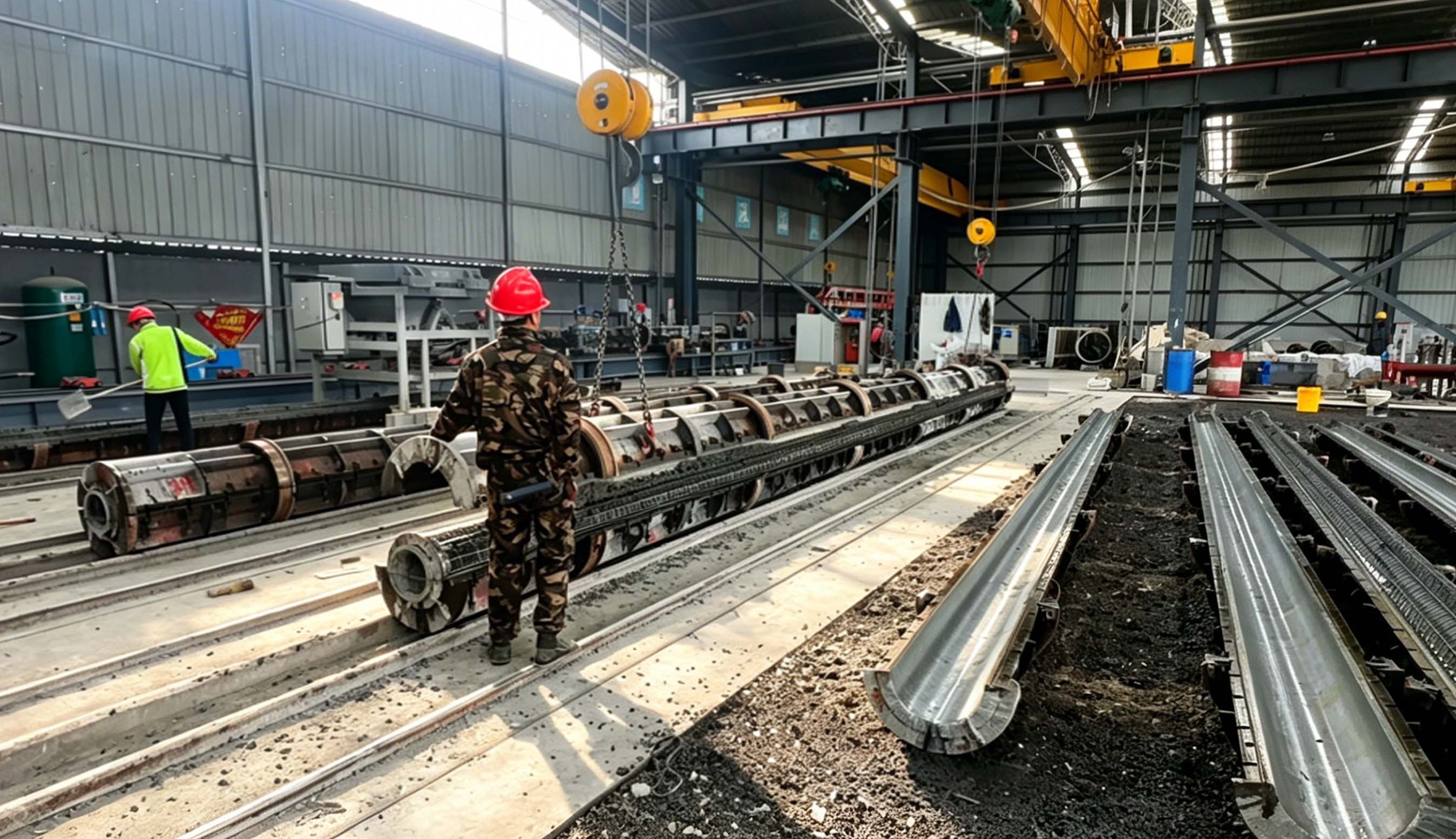 C60 High-Strength Concrete Pole Production