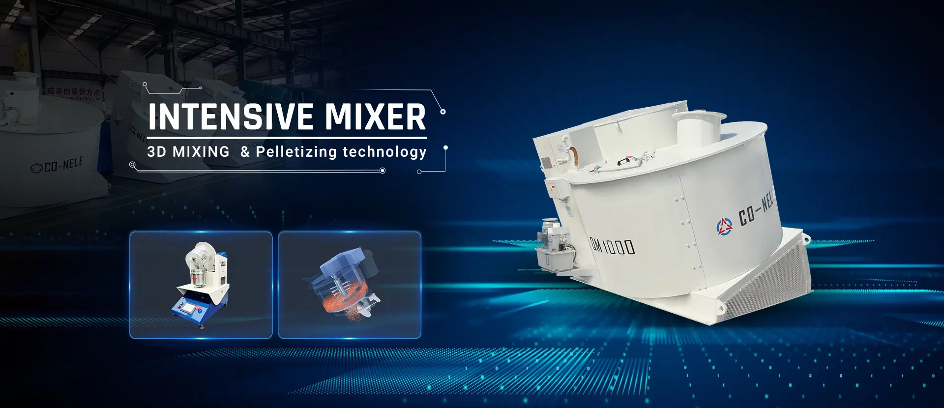 CO-NELE intensive mixer and granulator production workshop