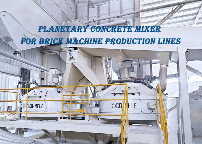 Planetary concrete mixer feeding brick machine production lines in Kenya