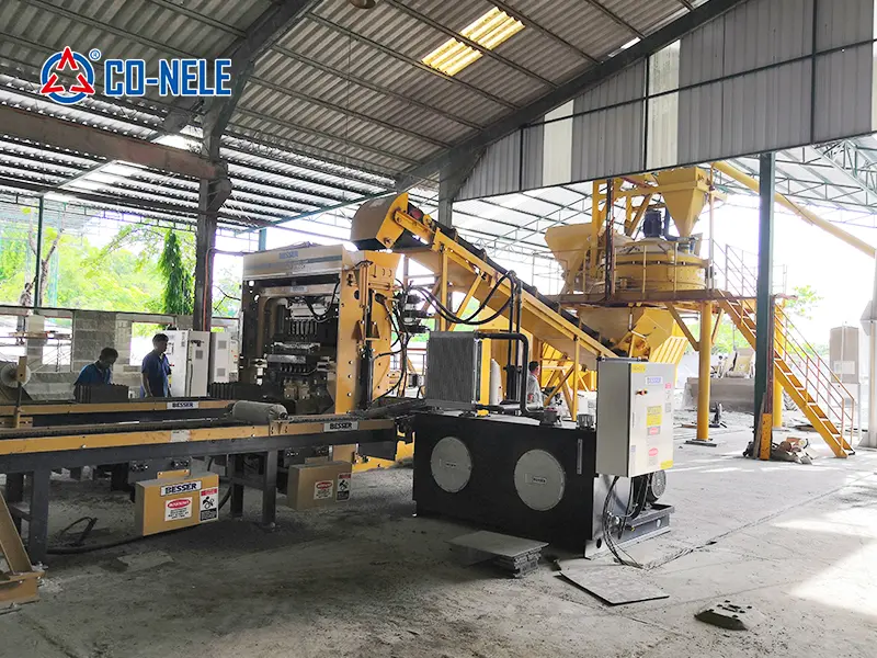 Concrete batching plant for paving bricks in Thailand