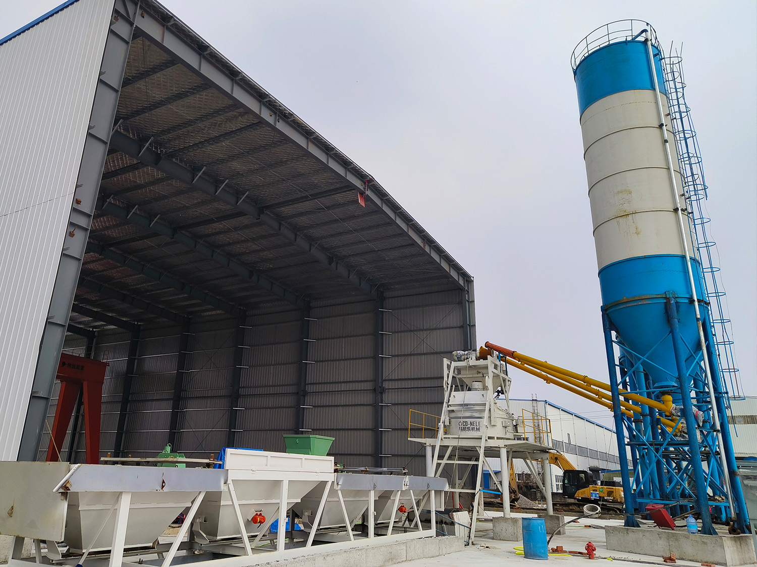 China Vietnam 60m³/h Concrete Batching Plant for Core Vibration Pipe Production Factory, Machine
