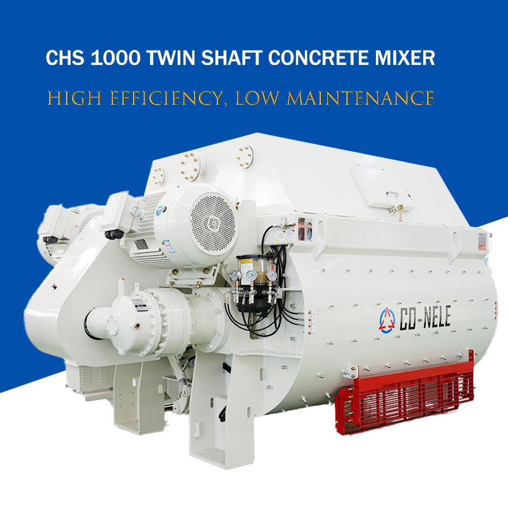 China CHS1500/1000 Twin Shaft Concrete Mixer Factory, Machine