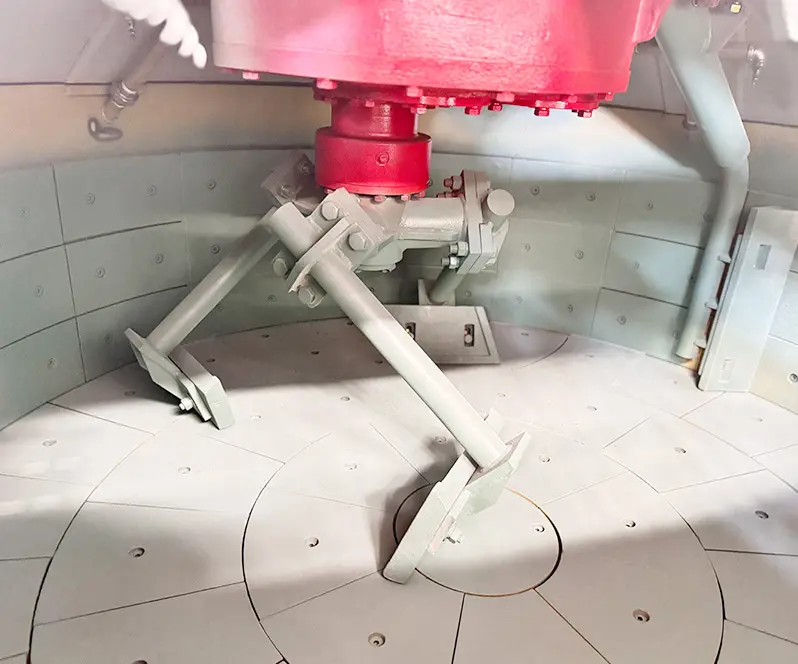 CO-NELE planetary mixer running inside a concrete plant