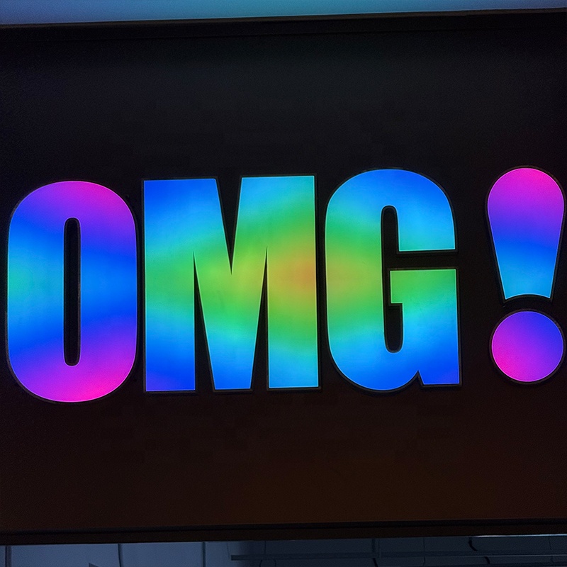 Programmable Multicolor Changing Letters Custom 3D RGB Letters Business LED Sign With Remote Control For Business Sign