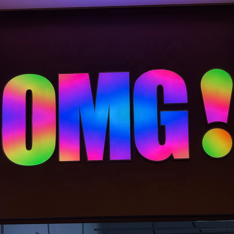 Programmable Multicolor Changing Letters Custom 3D RGB Letters Business LED Sign With Remote Control For Business Sign