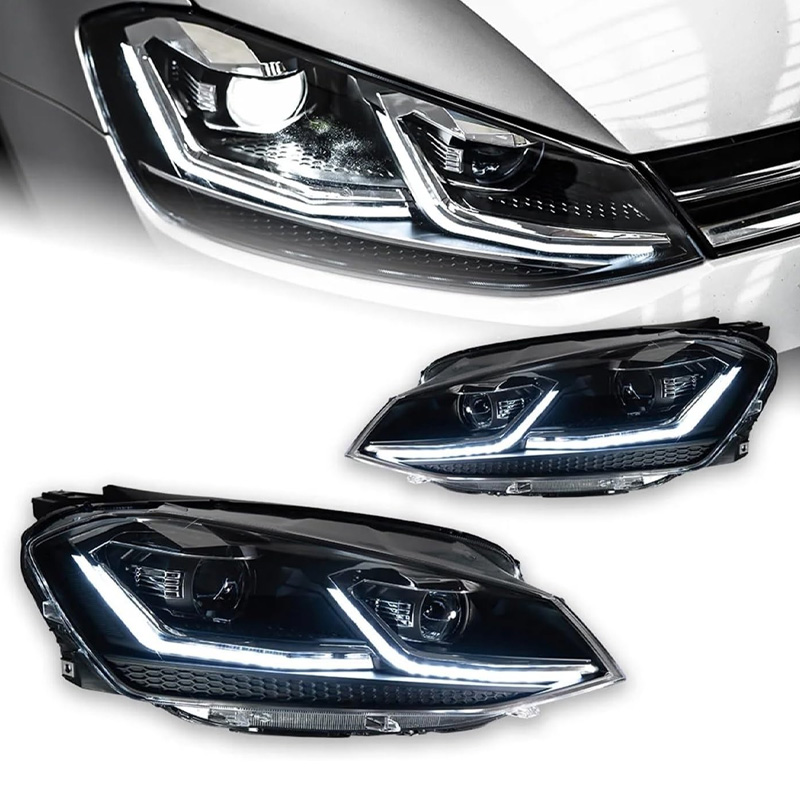 2PCS New Golf 6 2009-2012 LED Headlights DRL HID Bi-Xenon Retrofit/Upgrade 12V Auto Accessories 3-year Warranty