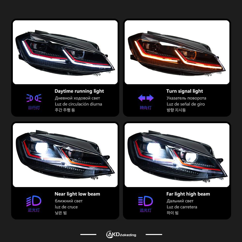 Car Light for VW Golf 7.5 MK7.5 LED Headlight 2018-2021 Headlights GOLF7.5 DRL Turn Signal High Beam Angel Eye Accessories