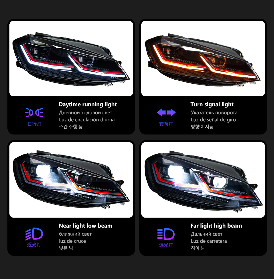 Car Light for VW Golf 7.5 MK7.5 LED Headlight 2018-2021 Headlights GOLF7.5 DRL Turn Signal High Beam Angel Eye Accessories