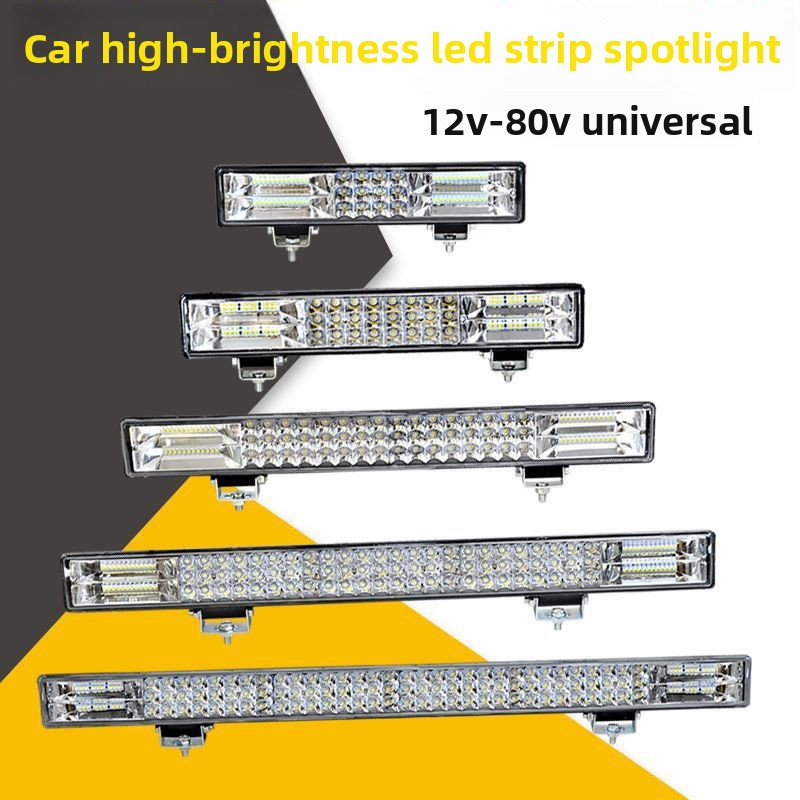 Car LED Spotlights 12V/24V Grille Strip Lights Truck Modification Ultra-Bright High-Beam Flashing Lights Off-Road Lights