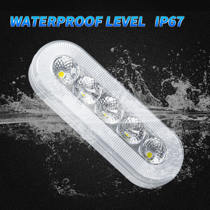 Newest Remote Control Smart Car Light IP67 Waterproof 6 Inch Oval Sealed RGB Tail Light Truck Trailer Rear Stop Lamp DC12V/24V