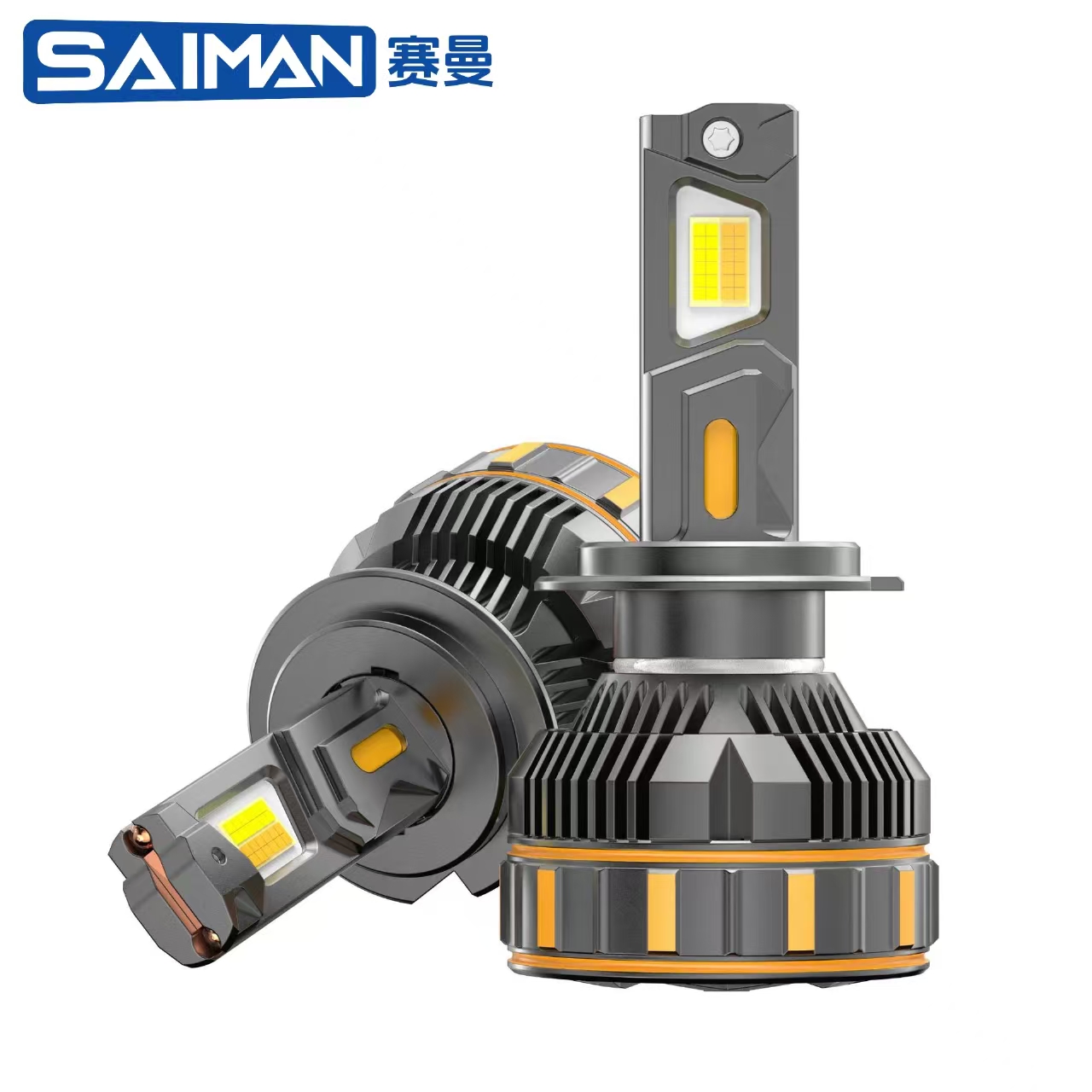 Saiman 200W 100W App Control Car Headlight 3000K-6000K Adjustable Smart AI H1 H4 H7 H11 9005 9006 H13 Led Lamp Car Headlight
