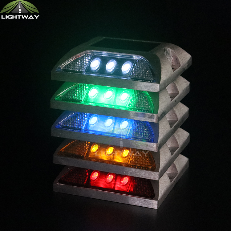Waterproof Driveway Marker LED Road Stud 6 Glow Reflective Cat Eyes Aluminum Leds Eyes Reflector Solar Led Road Stud