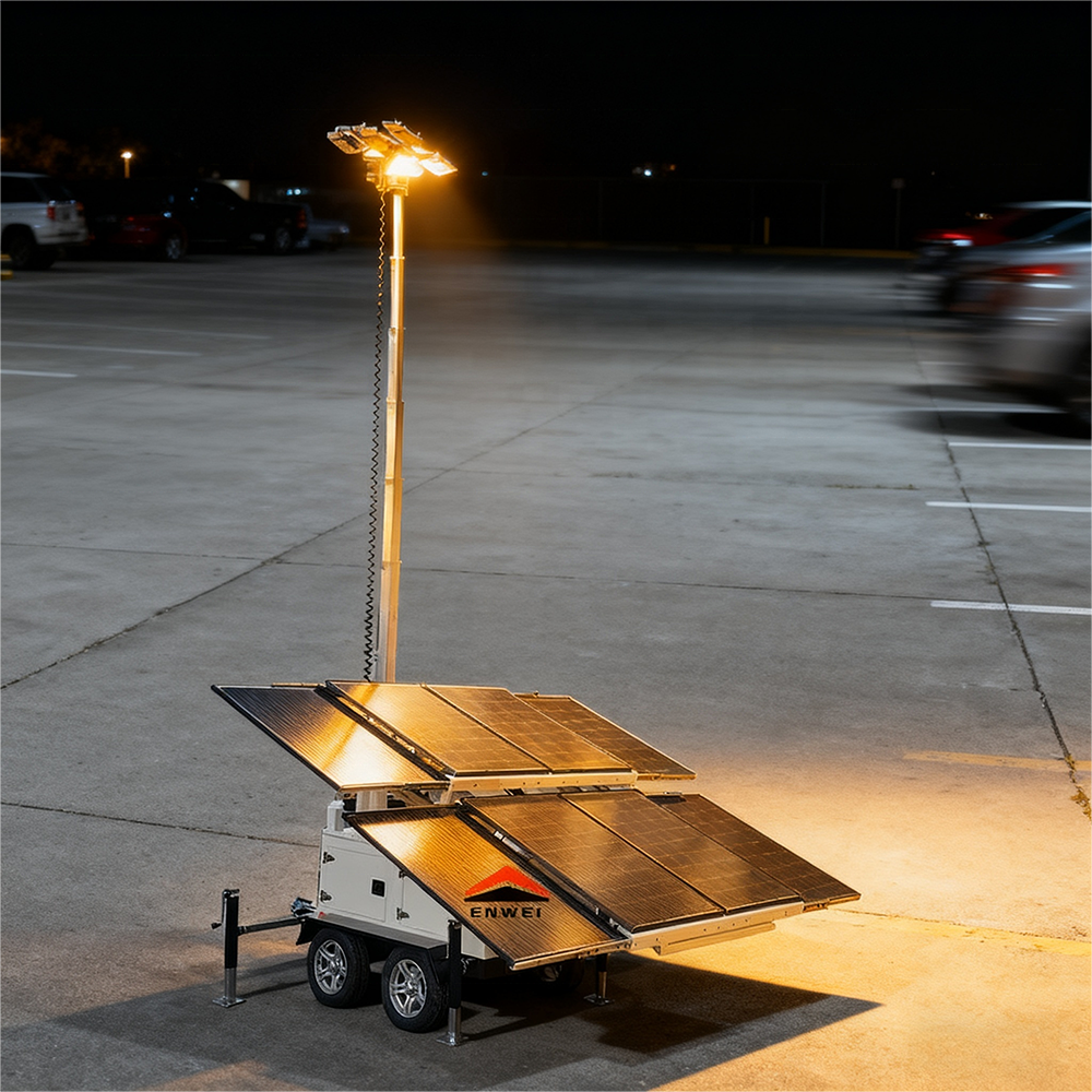 High Power Strong Mobility Large Solar Panels Led Lighting Trailer for Emergency Lighting