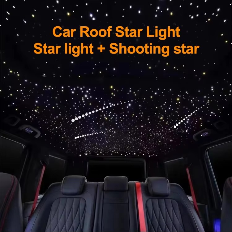 Custom Logo Fiber Optic Starlight Twinkle Roof Car Starlight Headliner Kit 500 1000 2000 Piece With Shooting Stars For Car