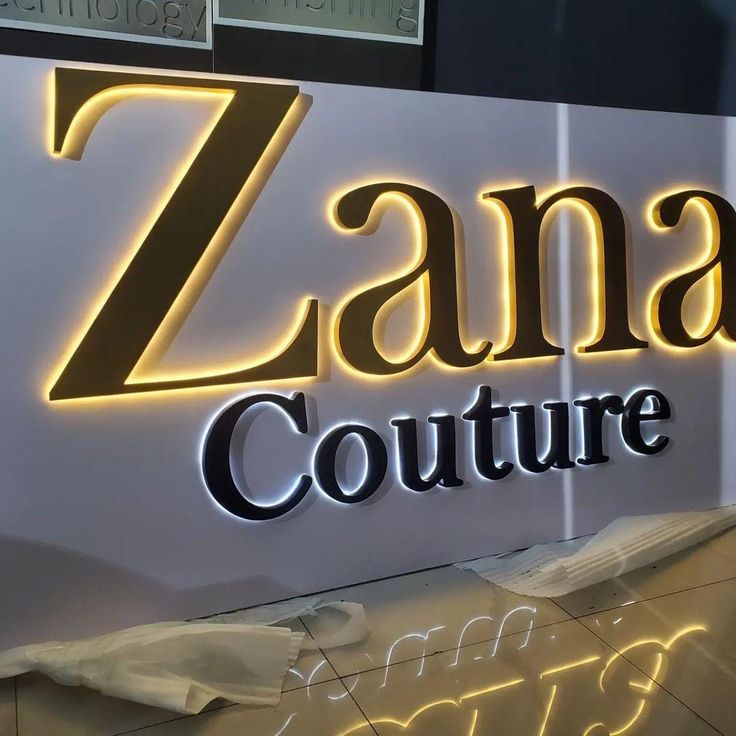 3D LED Backlit Logo Sign Metal Signboard Custom Logo Business Name Sign Led Signs For Business Outdoor Company Office Wall Decor