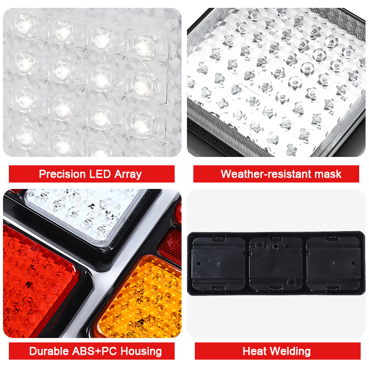 Heavy Duty 430mm LED Strip Tail Light 12V 24V, 108 LED Brake Turn Reverse Backup Light for Semi Trailer