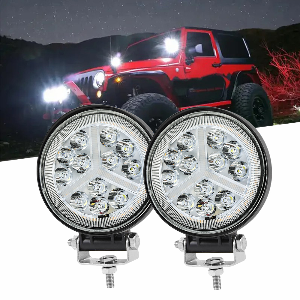 4 Inch 162w Led Driving Light Round Truck Led Working Spot Headlight With DRL Strobe 4x4 Offroad Excavators Tractors Harvesters
