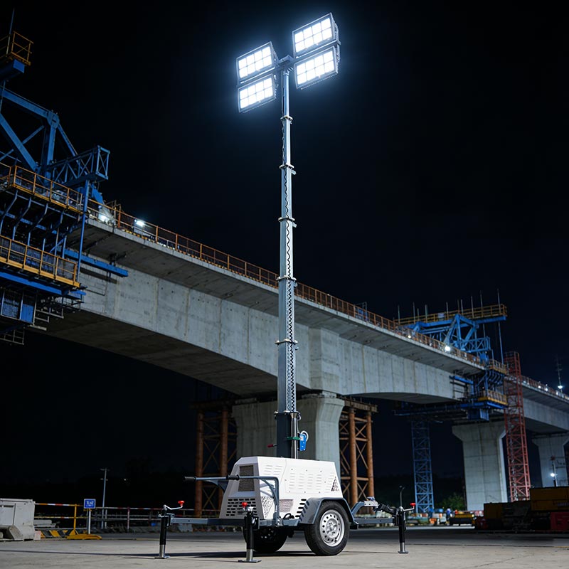 Advanced Control System Mobile Light Tower With Remote Monitoring for Job Sites Mobile Light Tower