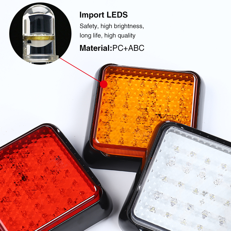 12V 24V LED Rear Indicator Light ECE Approved Square Turn Signal Lamp for Truck Trailer