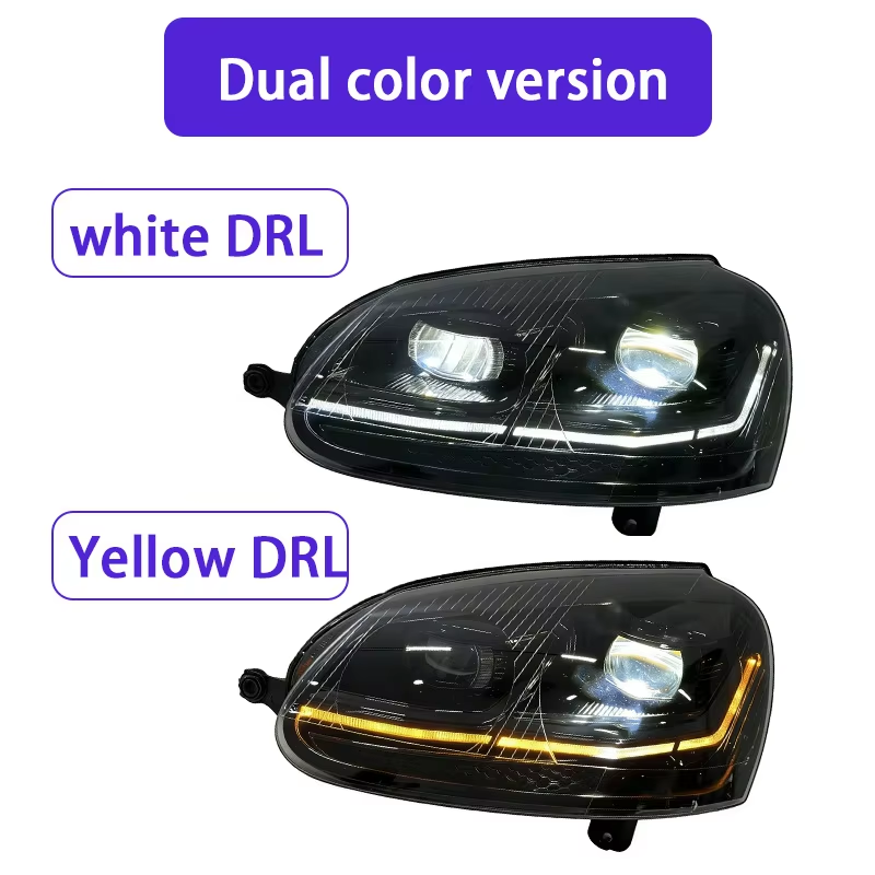 AlyntriX New FT Car Lights Golf 5 MK5 LED Projector Headlamp Daytime Running Light 2003-2010 Automotive Accessories(One Side)