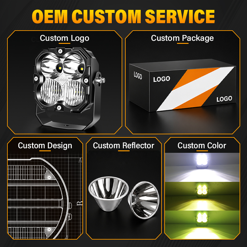 OEM ODM Daisy-Chainable Overlanding 4x4 Driving Spot Lights Aviation Aluminum IP67 Waterproof 5000 Lumens Exterior Light