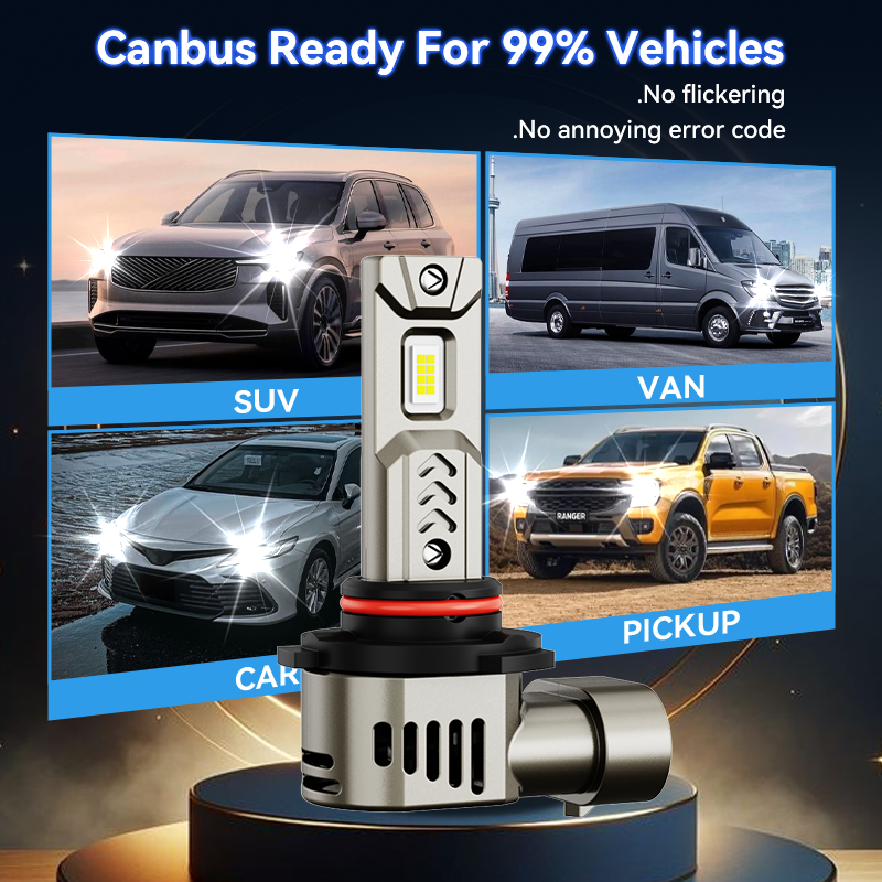 Mini Size 60W 8000LM Wireless LED Car Headlight Canbus H7 H11 H1 9005 9006 9012 1:1 Plug&Play with Fan