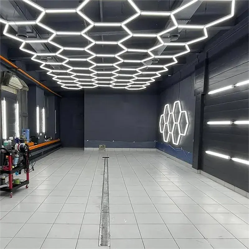 Car Detailing Shop Ceiling Hexagon LED Light Lamp Honeycomb Shape Light
