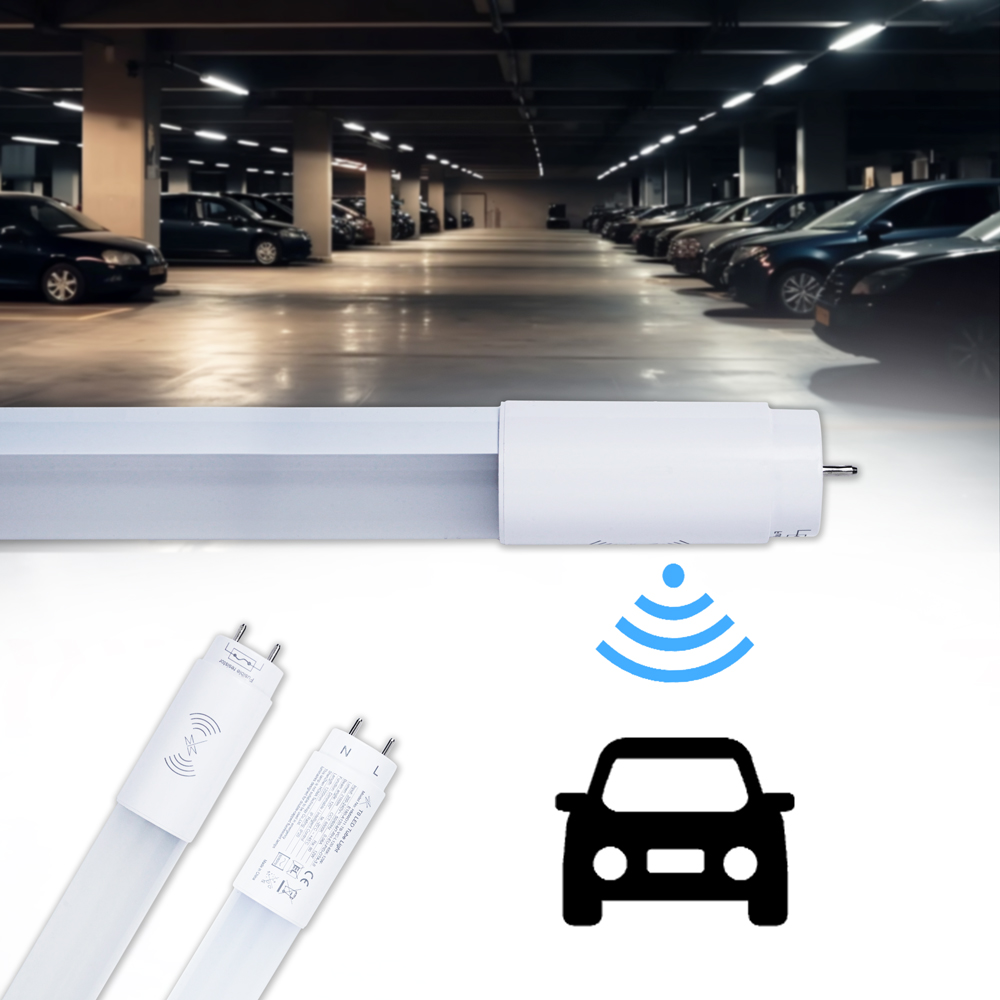 Car Park Energy Saving Lighting Solutions Smart PIR Microwave Motion Sensor Control T5 T8 LED Tube Lights