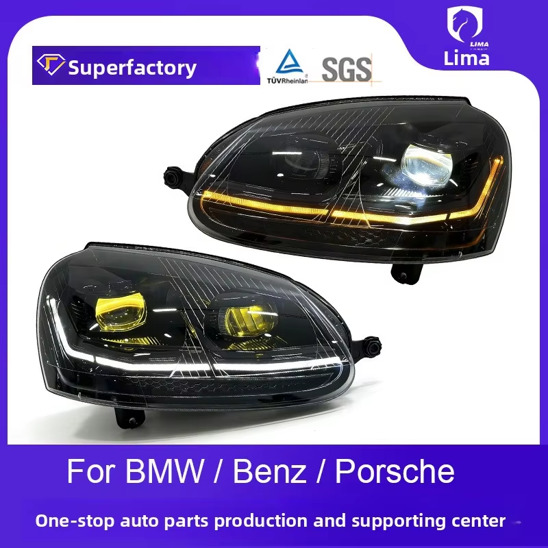 AlyntriX New FT Car Lights Golf 5 MK5 LED Projector Headlamp Daytime Running Light 2003-2010 Automotive Accessories(One Side)