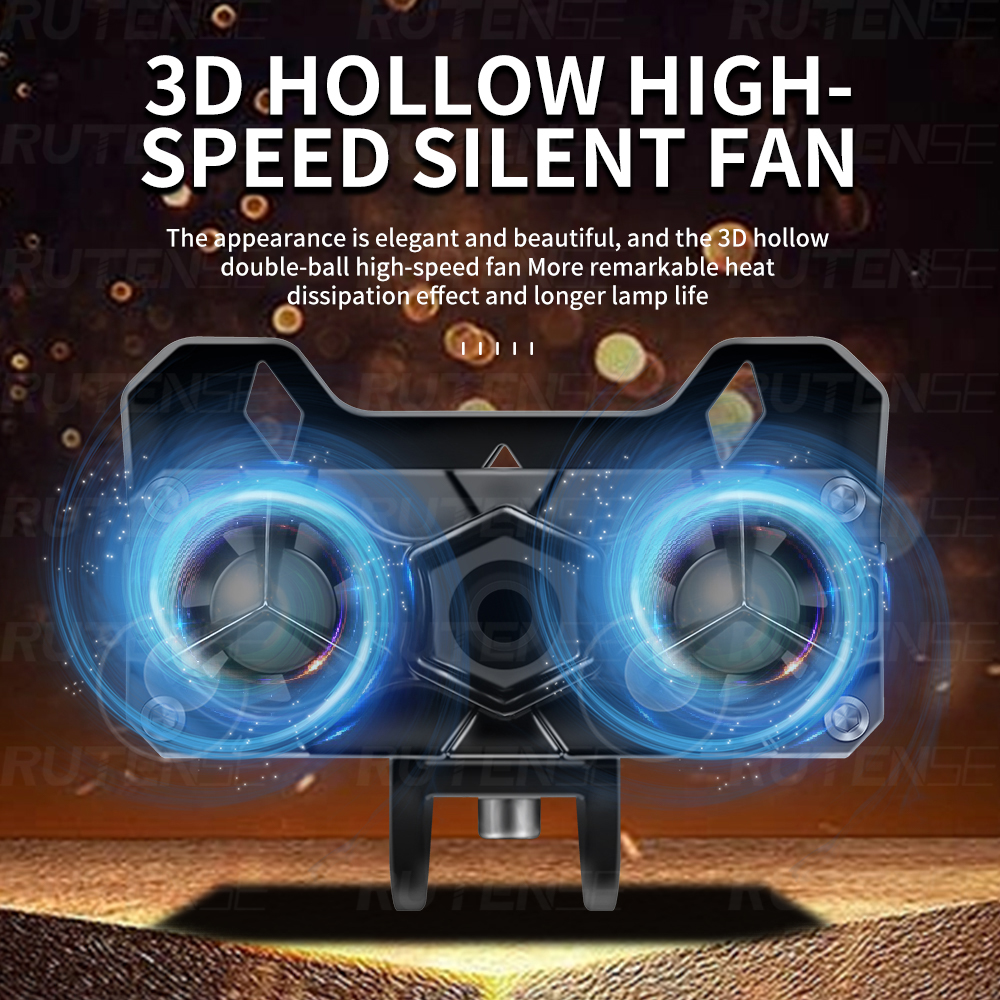 RUTENSE OEM ODM 3000K 6000K Dual Color Motor Lights Auto LED Spotlights Motorcycle Lighting Systems