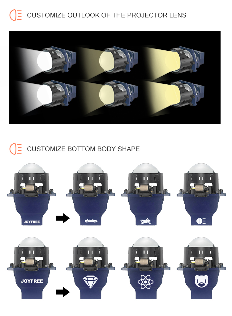3inch AFS Bi Led Projector Lens 58W Adaptive Sensor Hi Low Beam LED Projector Lens for Car