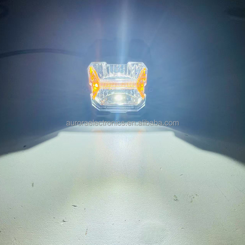 New Aurora 3 Inch 12V 24V IP68 50W Powerful Spot Beam White Yellow With DRL LED Fog Light For SUV UTV 4WD Car Motorcycle