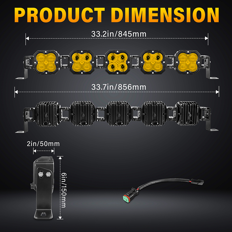 OEM ODM Daisy-Chainable Overlanding 4x4 Driving Spot Lights Aviation Aluminum IP67 Waterproof 5000 Lumens Exterior Light