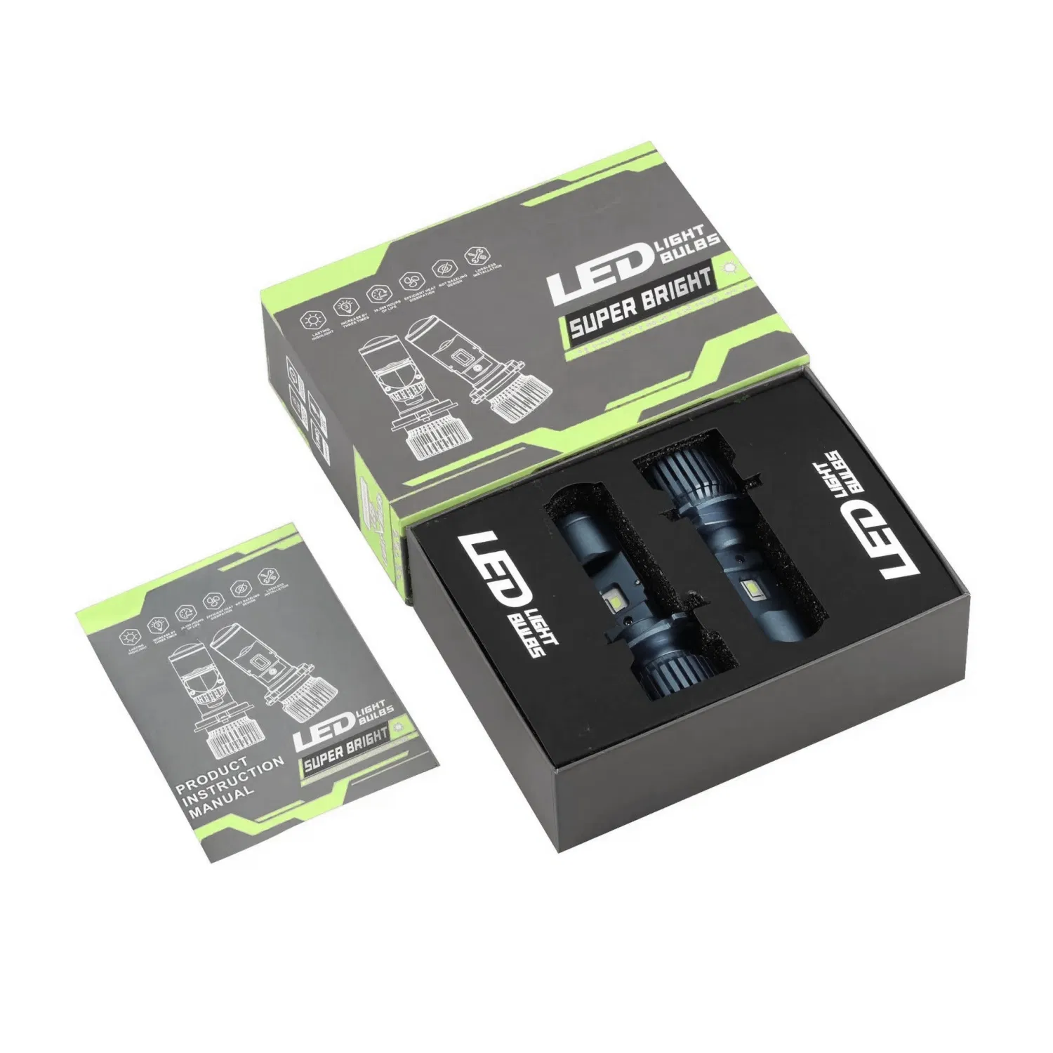 Gt4 H4 Mini LED Lens Headlight 24V Motorcycle Vehicle Accessories 80W Mini Lens LED Projector Bulbs