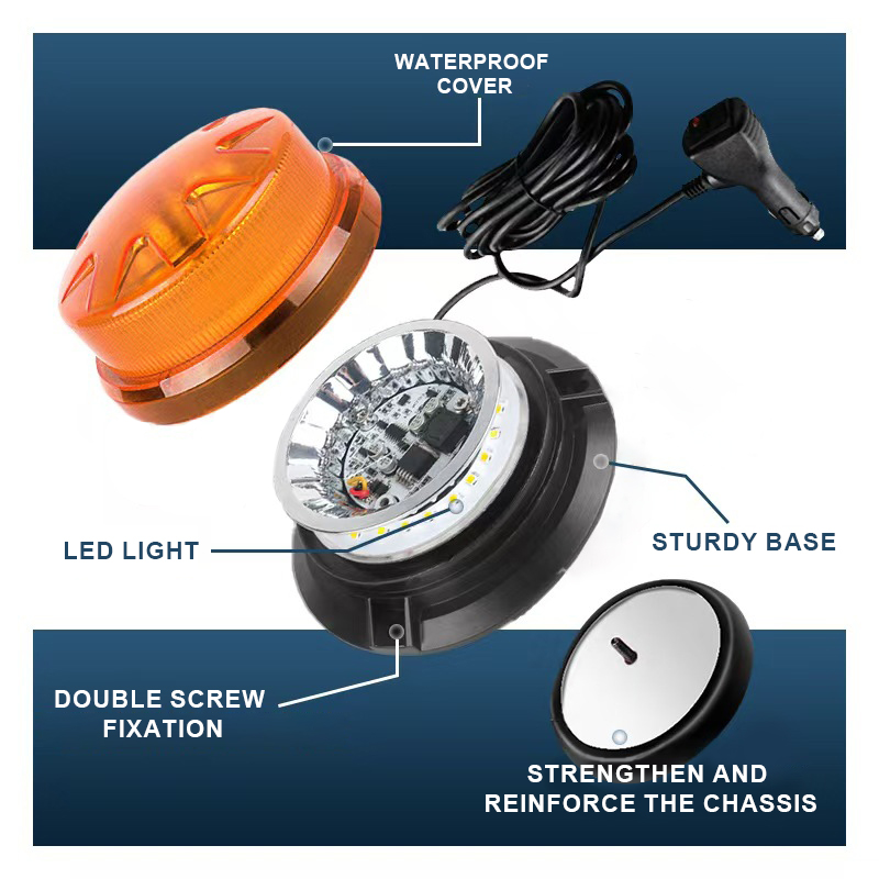 24W LED Strobe Warning Beacon Lights 12V High Brightness Car Emergency Flash Lights With 8 Flash Patterns And Long Service Life