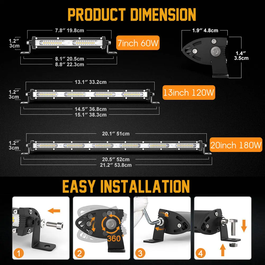 2021 New Barra De Luz Led Para Auto 2 Rows Auto Led Car bar Auto Led Lighting System