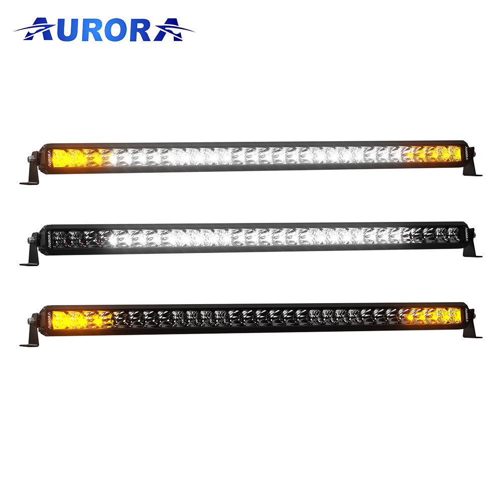 Aurora 30 Inch 150W Dual Color Flood Spot Combo Strobe Light Car Truck Single Row Led Light Bar for Off Road