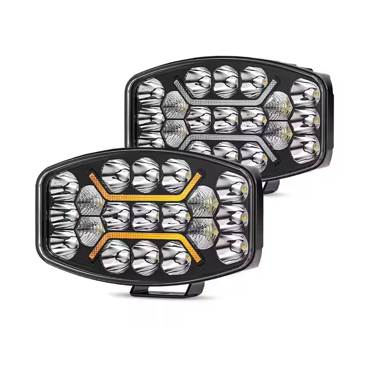 12V 24V Big Heavy Truck 10inch Led Spot Driving Lights with White Amber Dual Color DRL Lights