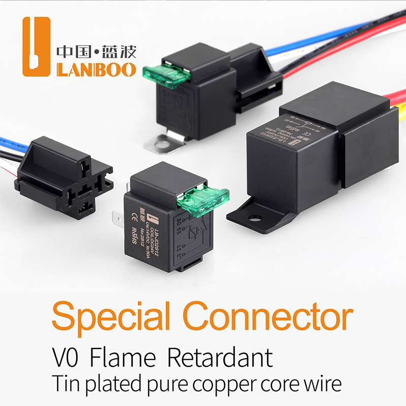 LANBOO 12V 24V Car Relay 4Pin 5 Pin High Current 30A/40A Waterproof Car Horn Start Headlight Modification