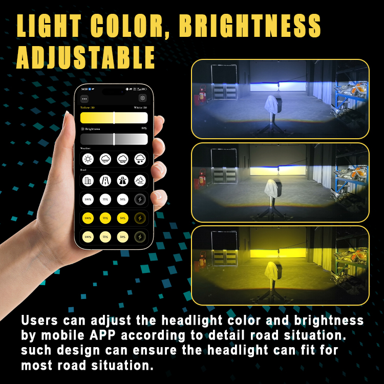 Factory APP Control H4 H19 LED Projector Headlight Smart APP Control Led Car Headlamp High Brightness Bi LED Lens Auto Lighting
