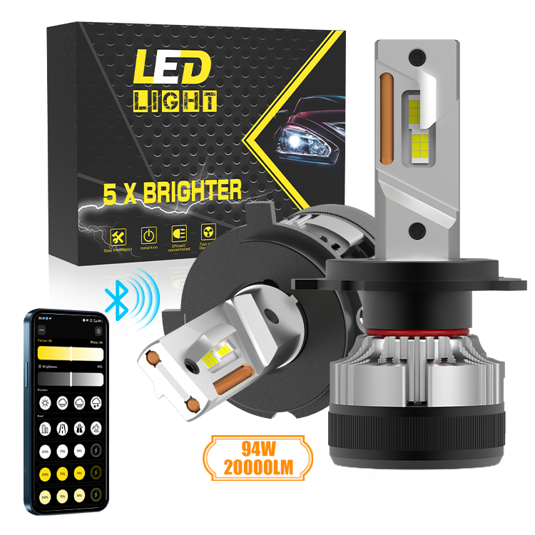 GVIEW New Innovation G12W H4 Smart App Controlled LED Headlight Bulbs Accurate Light Distribution Uniform Light Output with DOT