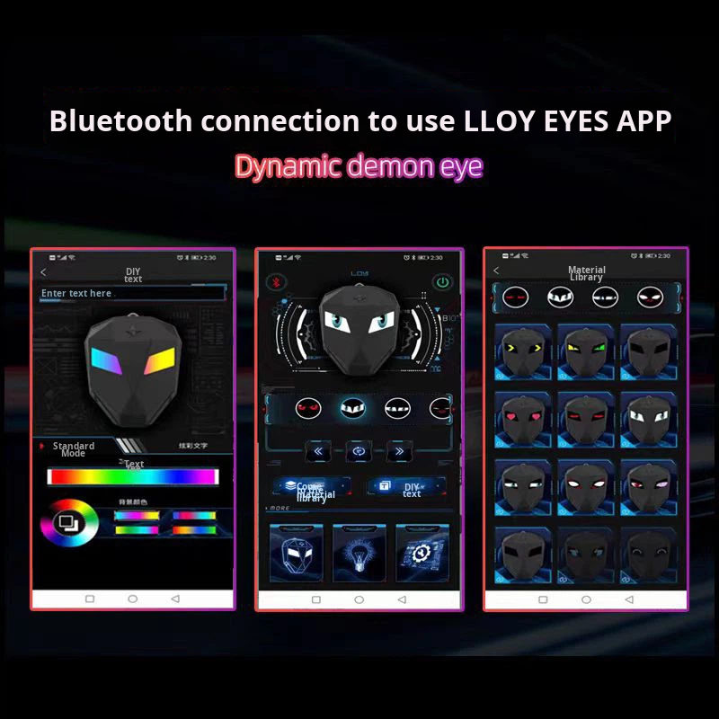 Smart LED Eye Light Screen Car Headlight 6V 3W Mobile APP Control Demon Eye Assembly Universal Fitment YT-309 WIITECH/OEM