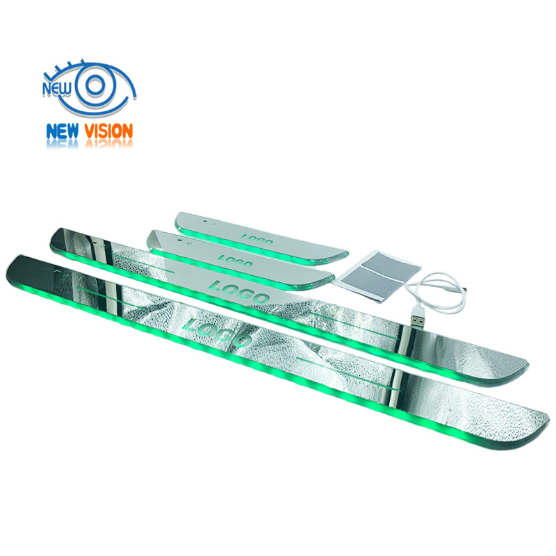 Custom Logo Wireless Dynamic LED Welcome Pedal Car Scuff Plate Pedal Light