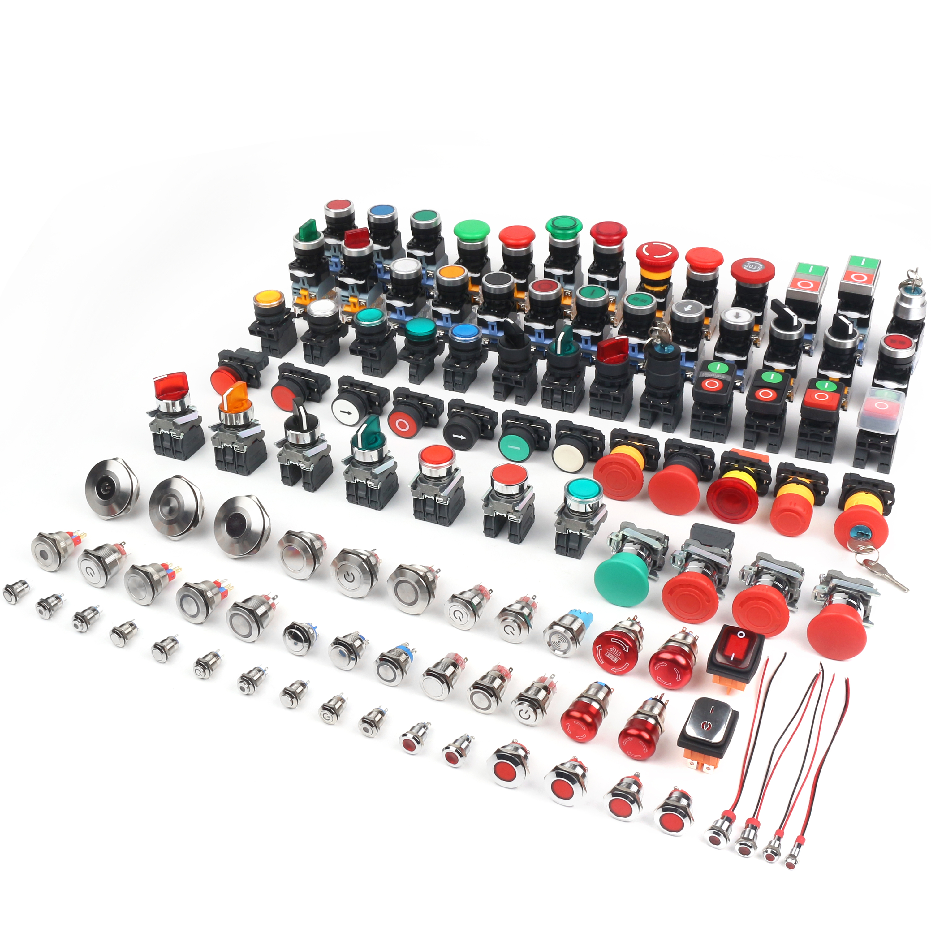 GROWMOON 22 Mm XB4 Series Metal Modular Push Buttons Momentary Latching LED Light Source Spring Rebound Button Switch