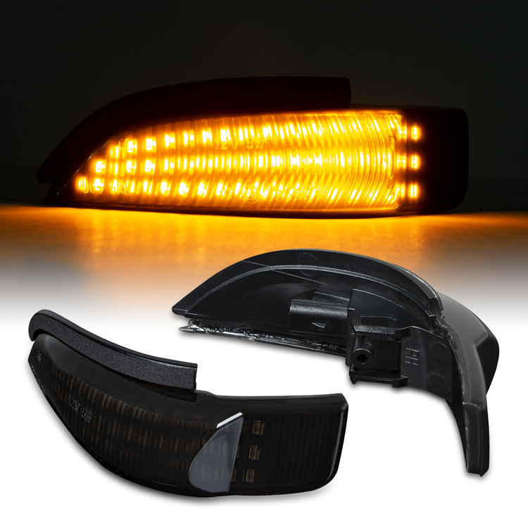 Dynamic Amber LED Turn Signal Lights with Smoked Clear Lens for Toyota for YARIS for COROLLA VENZA PRIUS VITZ Car Models