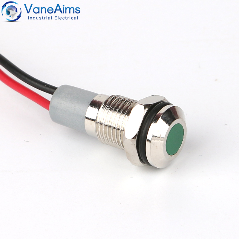 Metal Indicator Lights 6/8/10/12mm Power Signal Lights 3-6V 12-24V, 110V 220V Small Waterproof LED IP65