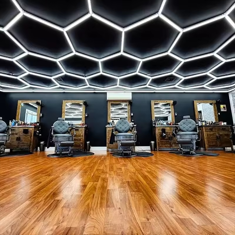Fast Delivery Dropshipping Led Hexagon Garage Lighting Custom Hexagonal Led Light for Auto Detail Shop
