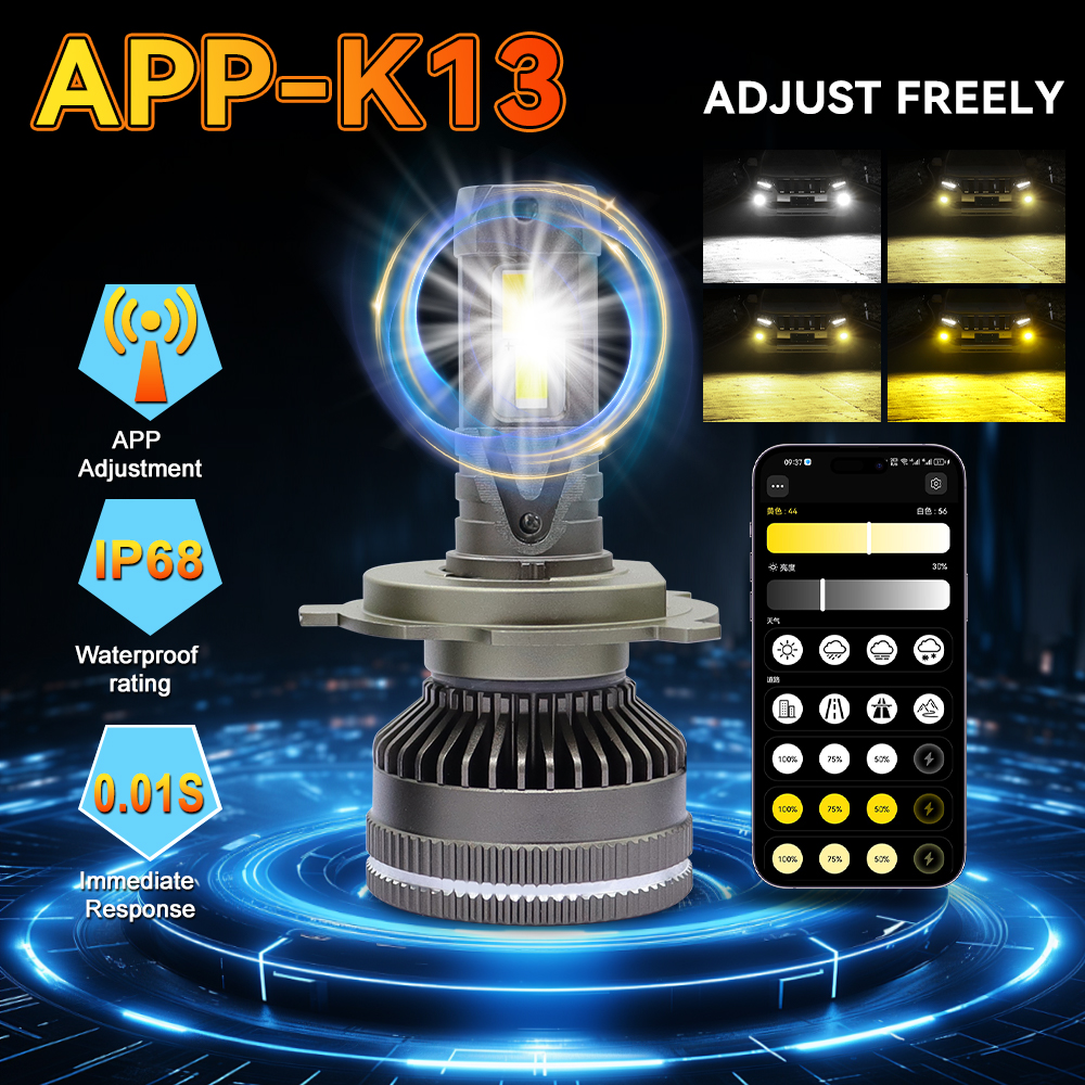 New 190W Smart App Control 12V LED Headlights Waterproof 30000LM 6000K-6500K Bulbs Plug Play Universal Fitment 2 Year Warranty