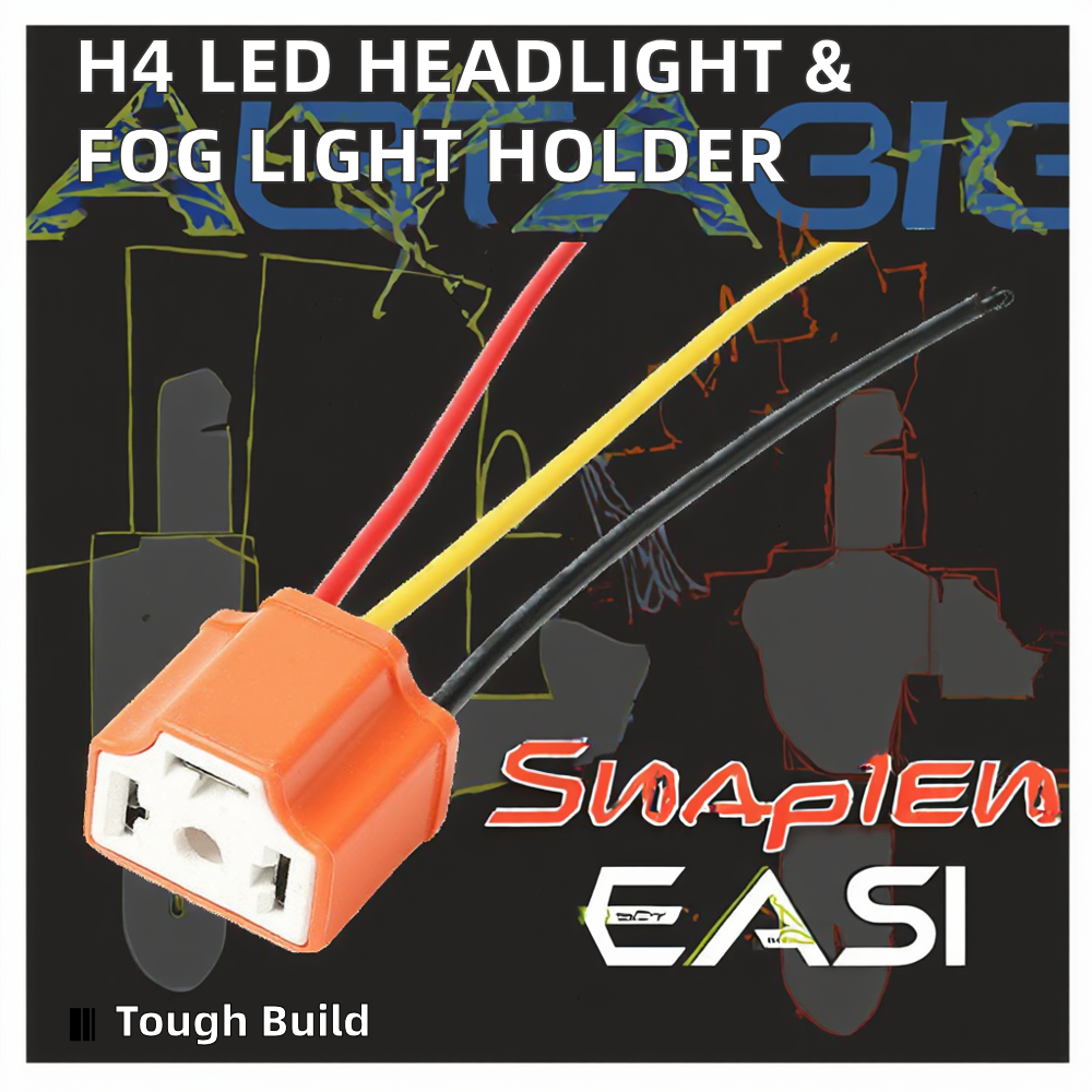H4 Ceramic LED Headlight &amp; Fog Light Socket 9003 HB2 Lamps Holder With 3 Pin Plug Auto Application